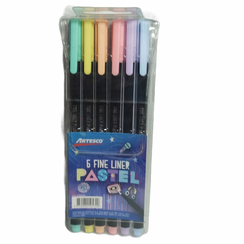 Plumón Fine Liner Pastel triangulares X 6 unidades