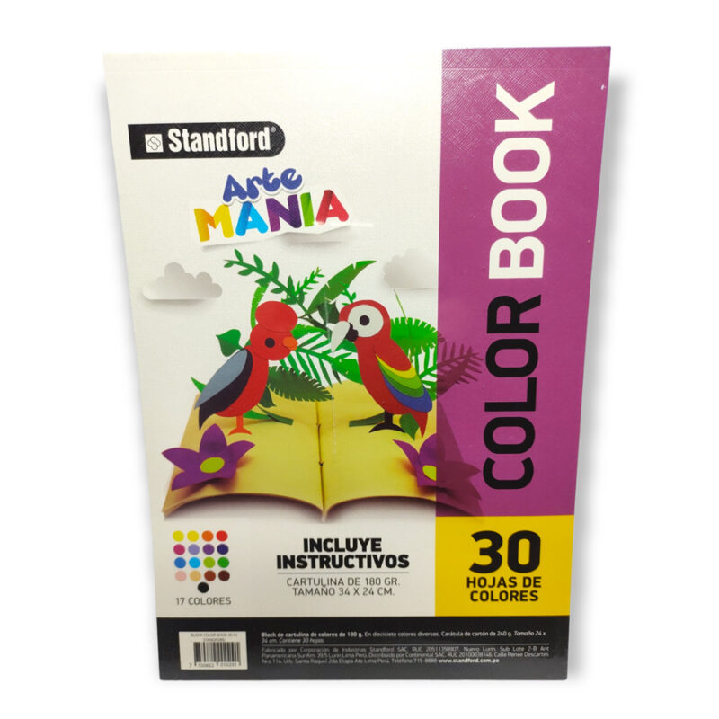 Block de Cartulina de Colores Color Book 30 Hojas