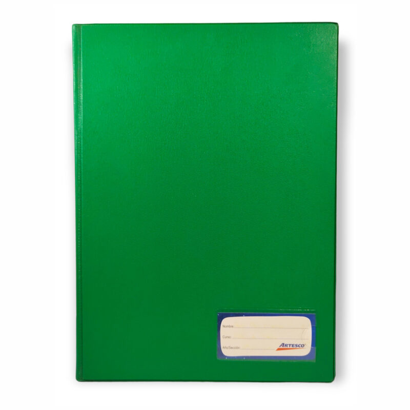 Folder oficio doble tapa gruesa verde hoja