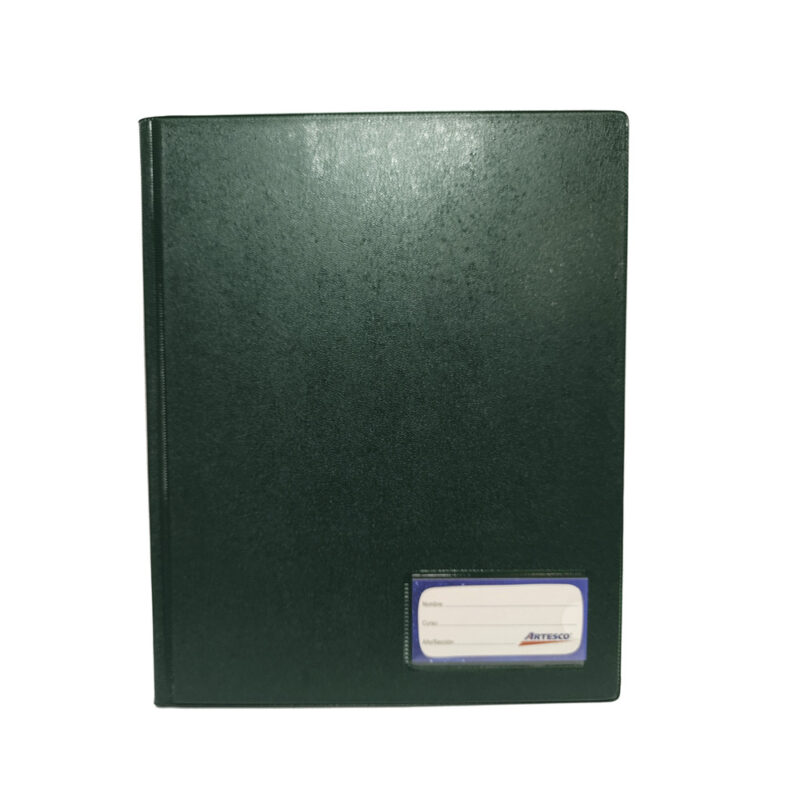 Folder A4 doble tapa gruesa verde oscuro