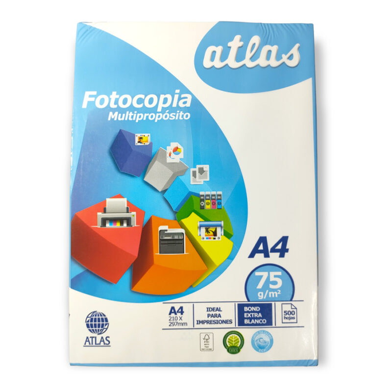 Papel Fotocopia Multipropósito A4 de 75gr Atlas