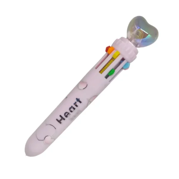 Lapicero 10 colores Heart beat Lila
