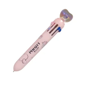 Lapicero 10 colores Heart beat rosado